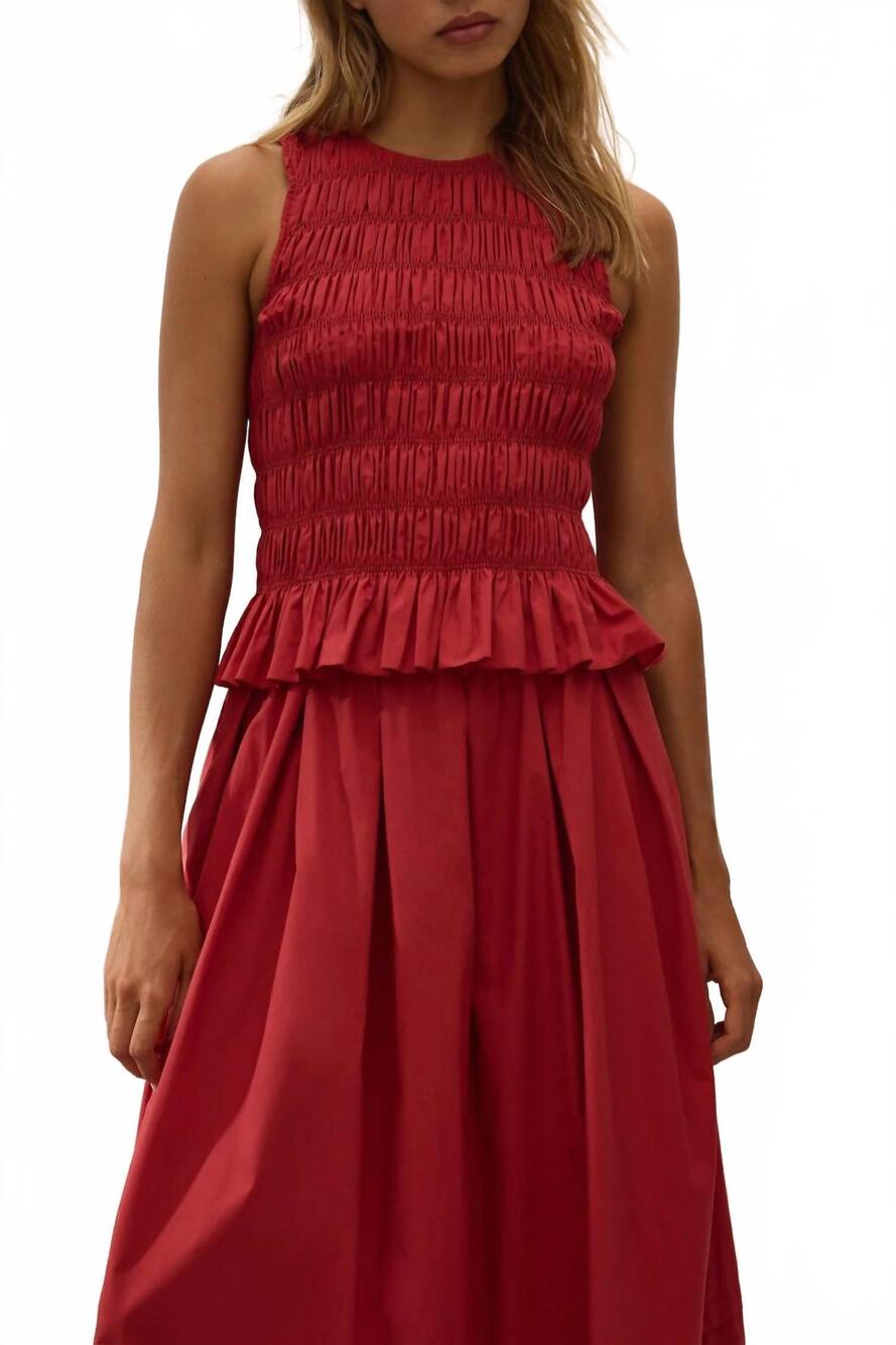 NEW FAITHFULL THE BRAND cales sleeveless top in chilli